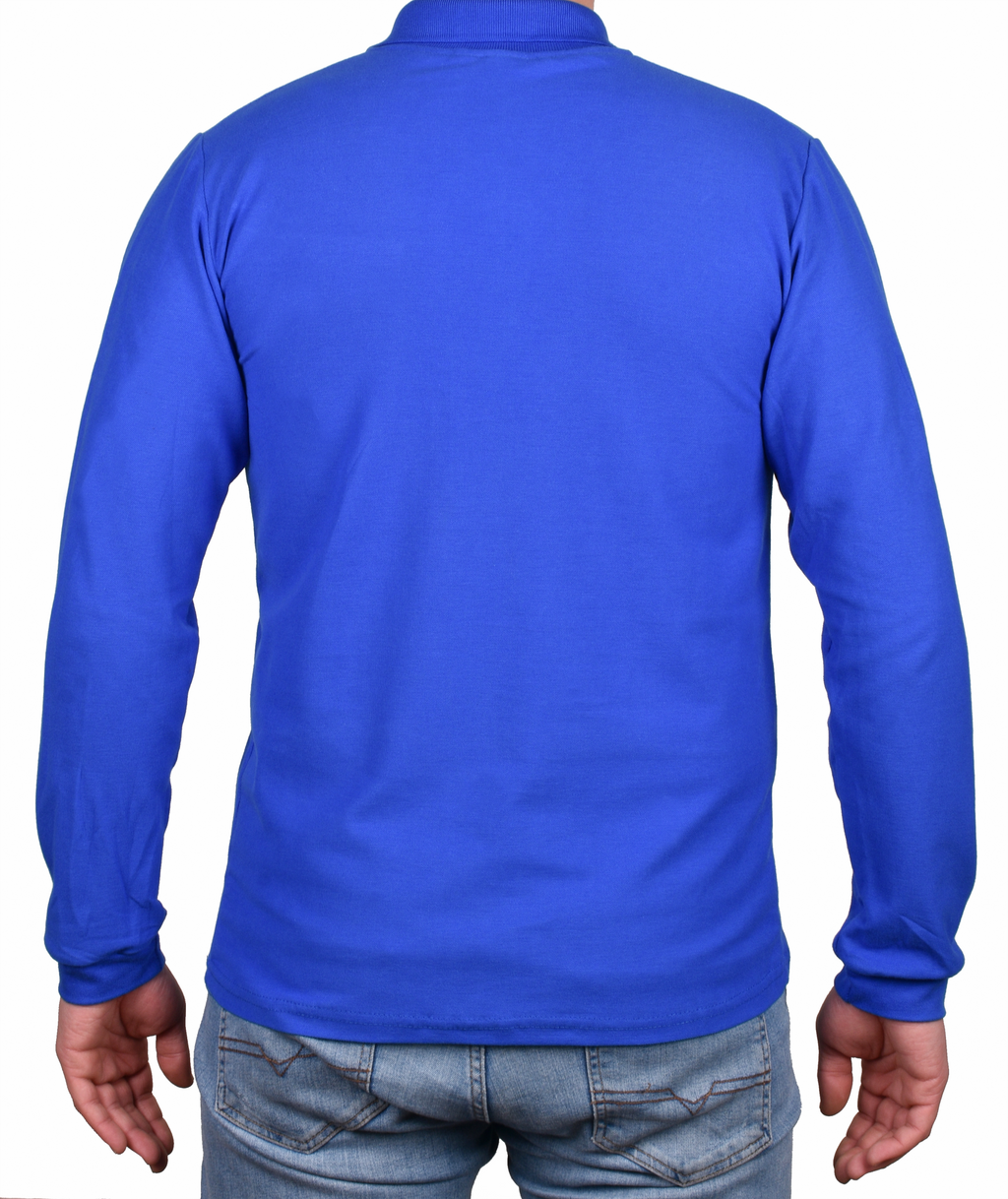 Mavi Uzun Kollu Polo Yaka T-shirt