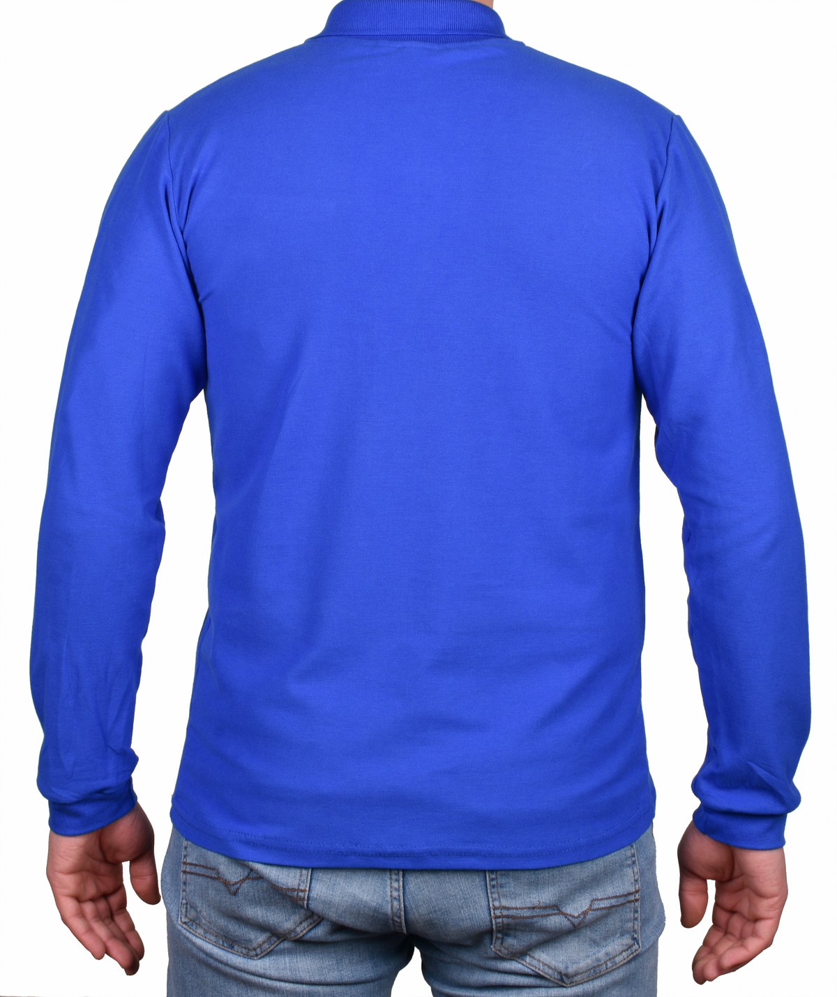 Mavi Uzun Kollu Polo Yaka T-shirt