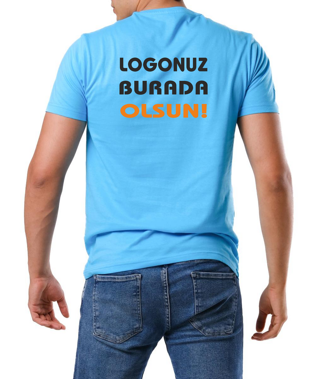 Basic T-shirt Turkuaz Baskılı veya BaskısızPremium Kalite