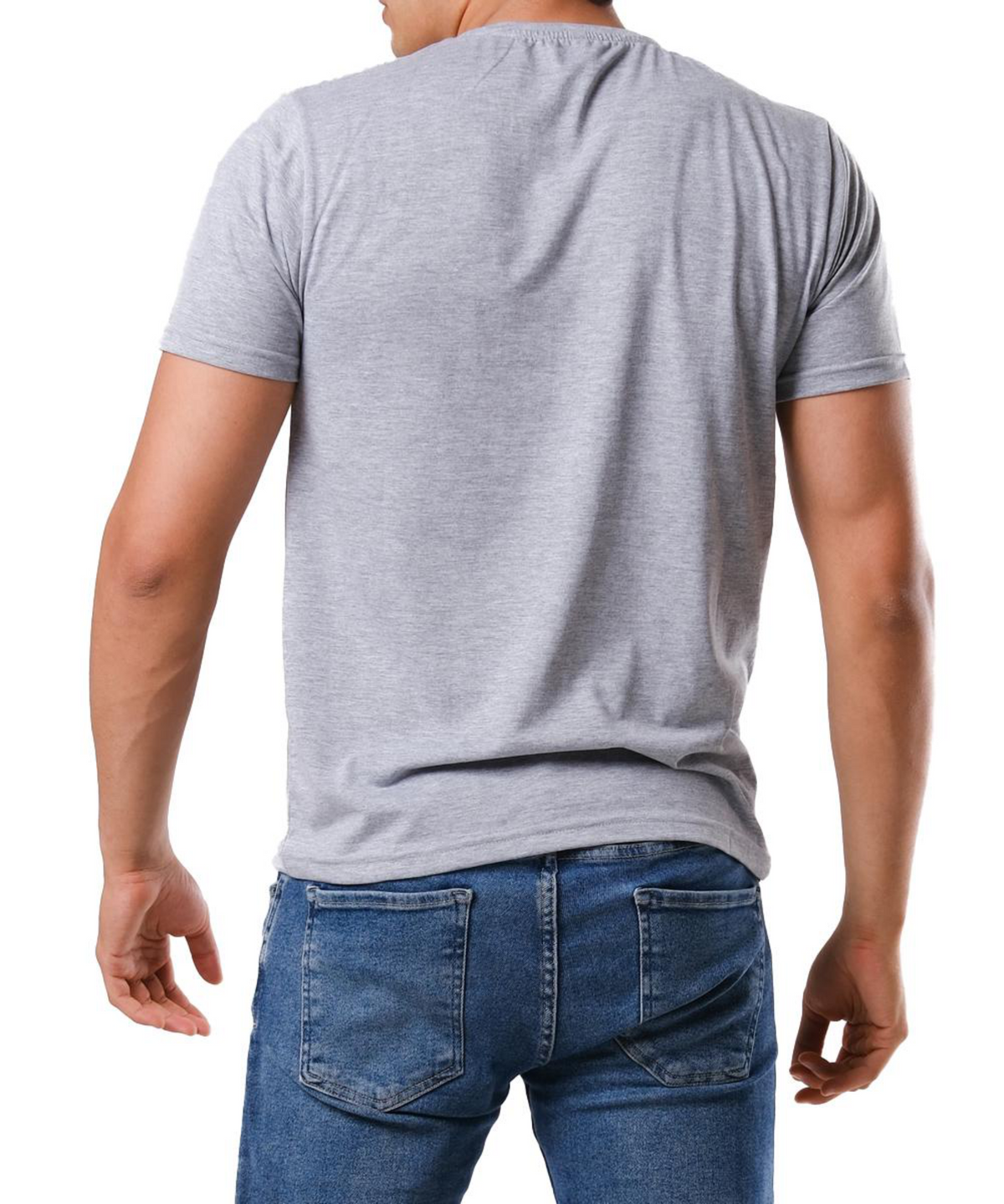 Basic T-shirt Gri Baskılı veya Baskısız Premium Kalite