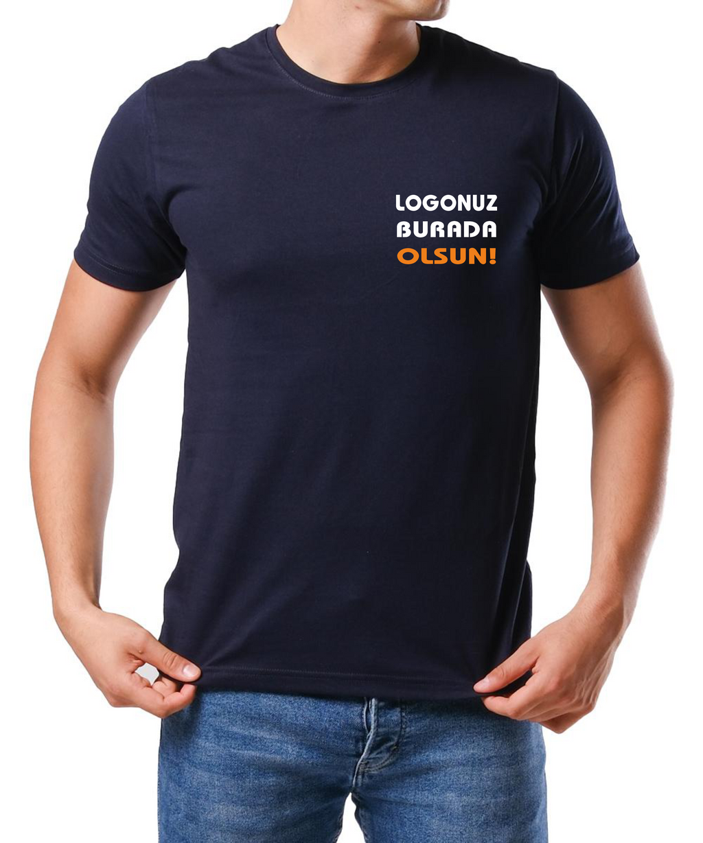 Basic T-shirt Lacivert Baskılı veya Baskısız Premium Kalite