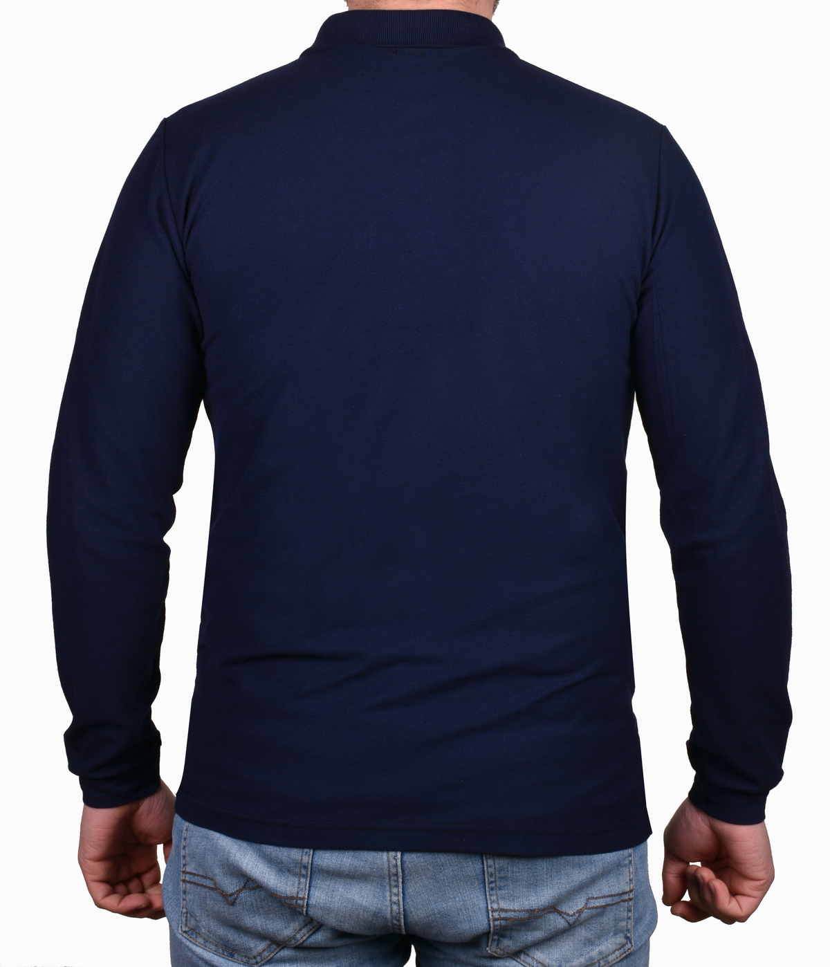 Lacivert Uzun Kollu Polo Yaka T-shirt
