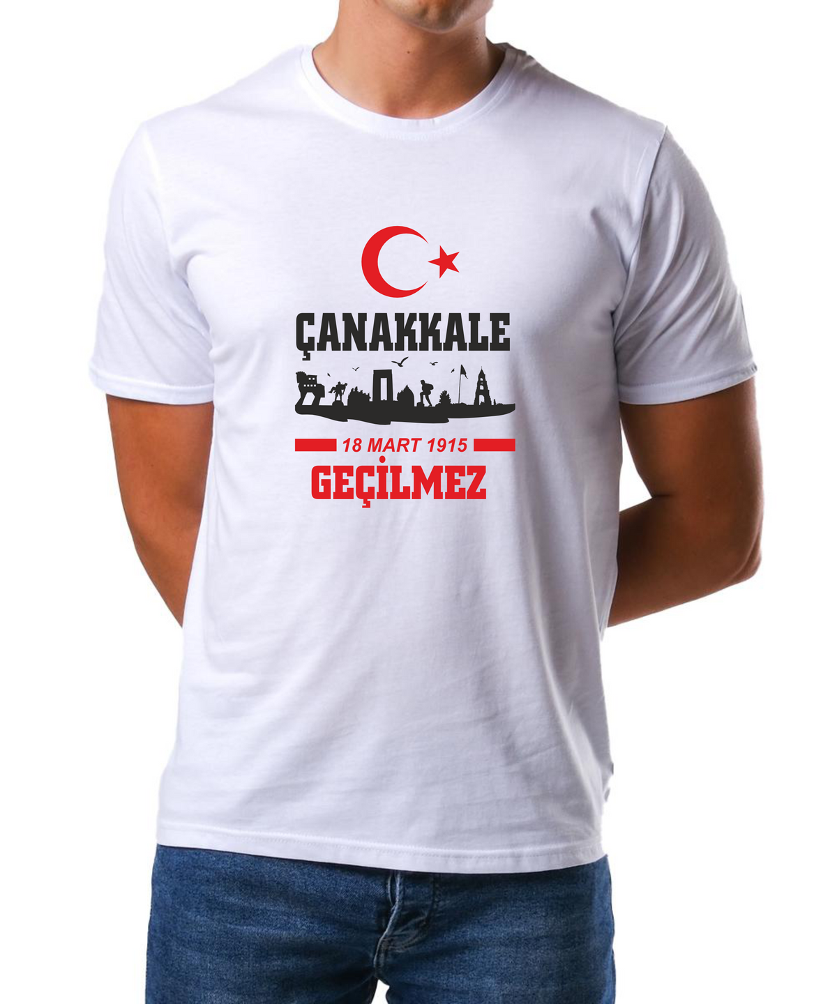 Beyaz 18 Mart Çanakkale Zaferi Tişörtleri