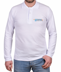 Beyaz Uzun Kollu Polo Yaka T-shirt