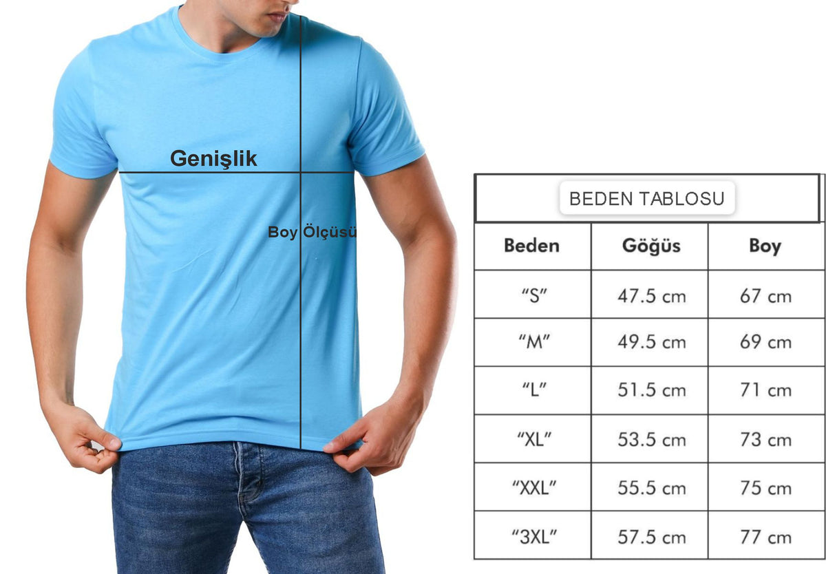 Basic T-shirt Turkuaz Baskılı veya BaskısızPremium Kalite