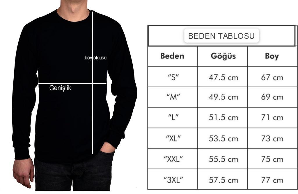 Bisiklet Yaka Siyah Uzun Kollu Sweatshirt