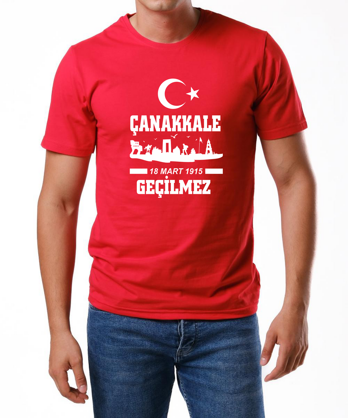 Kırmızı 18 Mart Çanakkale Zaferi Tişörtleri